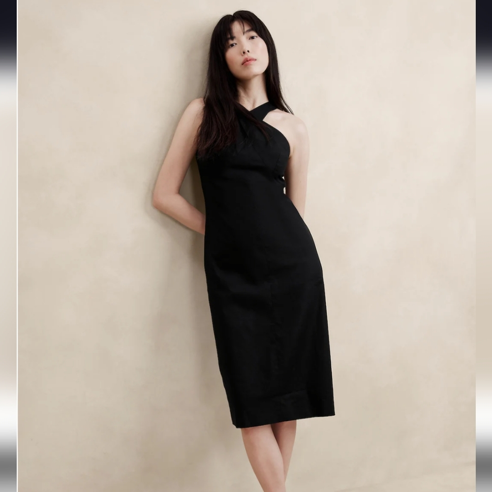 BR Linen Blend Mini Dress